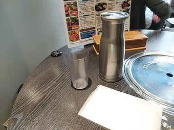 新橋ヨプの王豚 ヨブの王豚 ランチ 水 前掛け