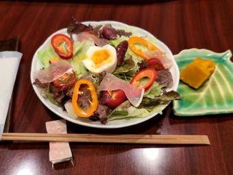 サラダ 旅の停車場 ニュー新橋ビル ランチ 玄米リゾット