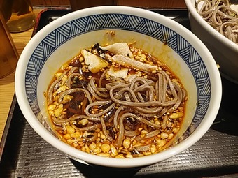新橋ランチ そば田 そばでん そばた つけ肉そば 肉蕎麦 立ち食いそば
