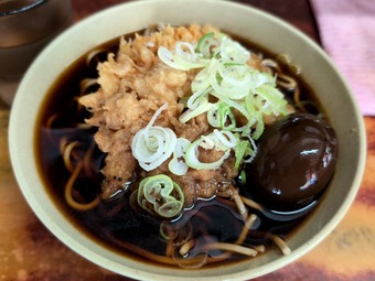 あみ天そば 煮玉子 立ち食いそば そば千 そばせん馬喰町 馬喰横山