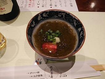 門前仲町 門前茶屋 もんぜんちゃや おおみこしコース お通しモズク