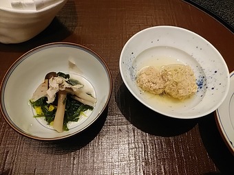 銀座 久兵衛 きゅうべえ 伊賀コース 前菜 突き出し