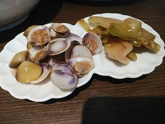 シジミ ザーサイ 貝出汁お粥 新橋駅前ビル 新橋ランチ 鬼貝 おうがい