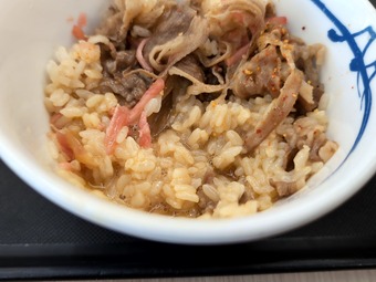 国産米美味い 松屋 まつや 酒々井PA下り店 牛めし小 生玉子