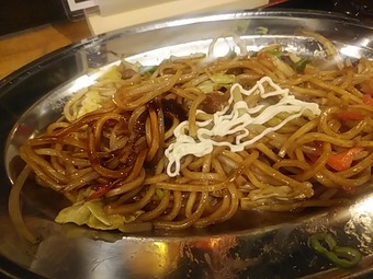 新橋 今日はあき子 ランチ 焼きそば定食 どろソース