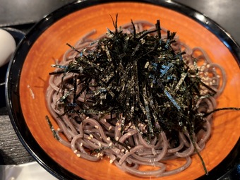 焦がしネギと鶏肉の温つけそば 汐留新橋 ARUBA アルバ 立ち食いそば