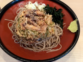 冷やしゲソかき揚げ蕎麦 仙台立ち食いそば そばの神田東一屋名掛丁店