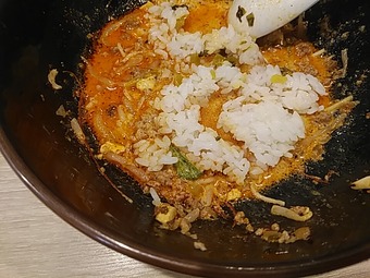新橋 北斗 ランチ 冷やし担担麺 ご飯投入