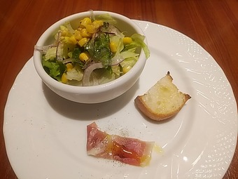新橋ランチ マイアミパティオ 日替りランチ前菜