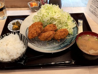 カキフライ定食 とんかつ かつ花ランチ かつはな