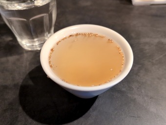 無限生姜スープ50円 汐留新橋 東京汐留 油そば専門店 ふぶき