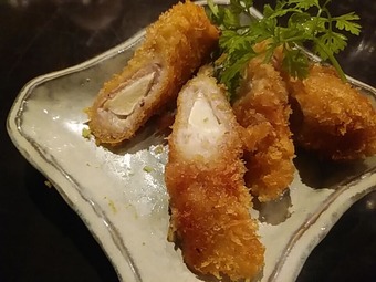 浅草橋 玉椿 たまつばき 揚げ物マコモダケ肉巻き