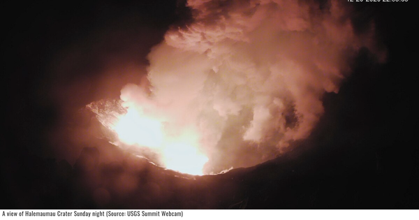 2020年12月ハワイ島キラウエア火山ハレマウマウ火口が噴火しました