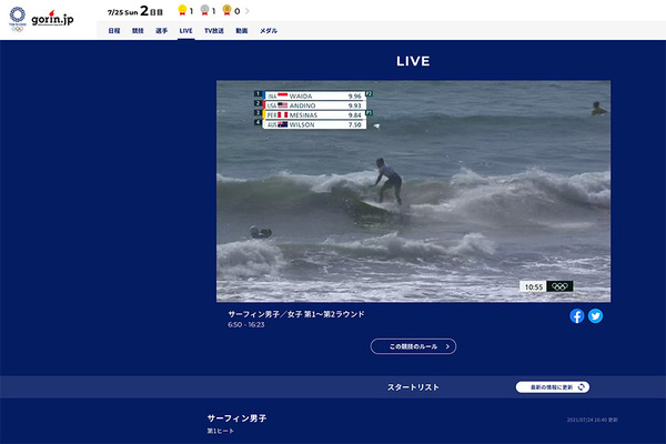 2020東京オリンピックサーフィン競技ライブ中継 2