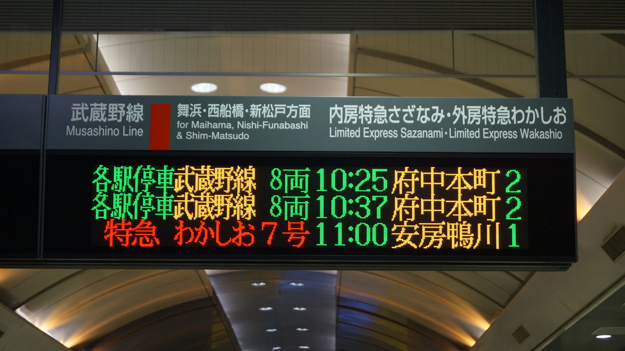 京葉線atos使用開始後の東京駅の発車標 鉄道とご当地キャラ多めブログ 仮