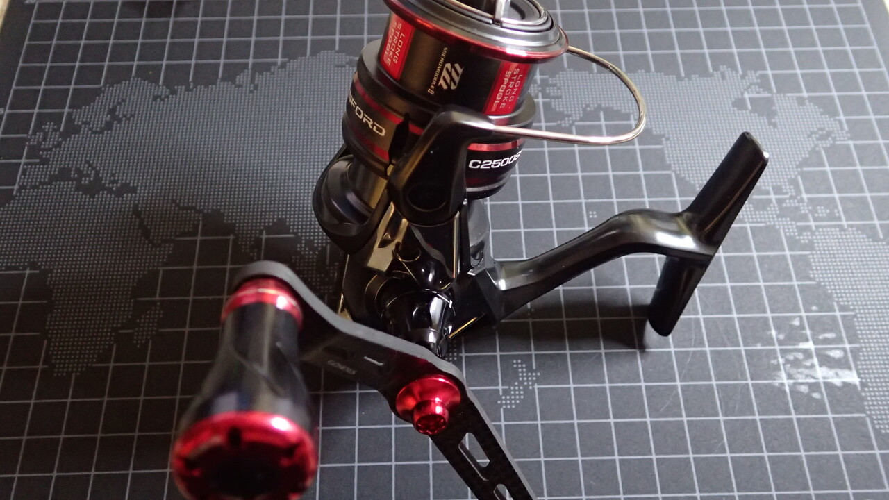 シマノ 20ヴァンフォードC2500SHG ベアリング追加美品 リールスタンド付 リール簡単カスタム｜ヴァンフォードにベアリング＆リール