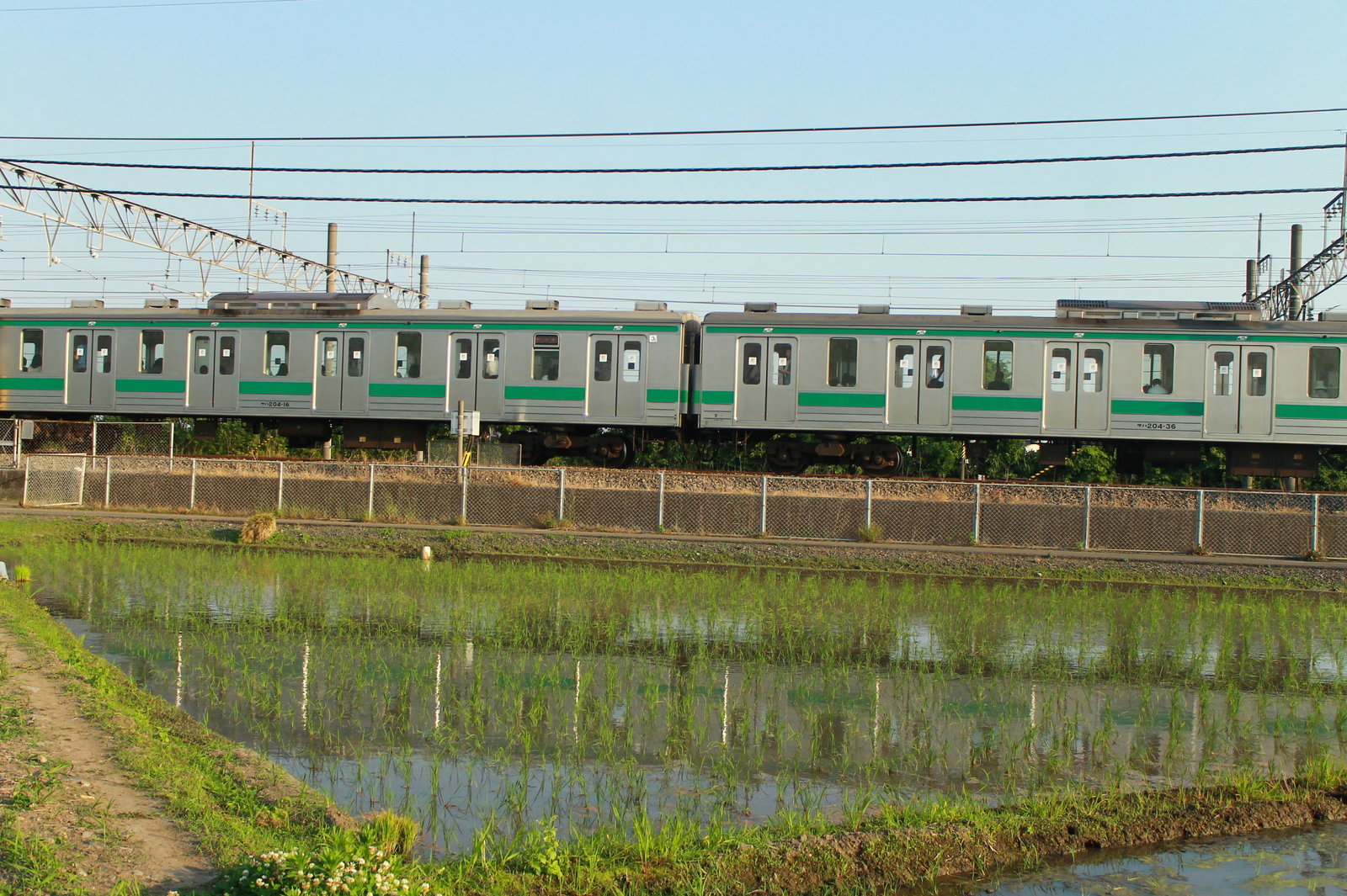 この青い空、みどり～川越線を走る埼京線・川越線の205系と田園風景