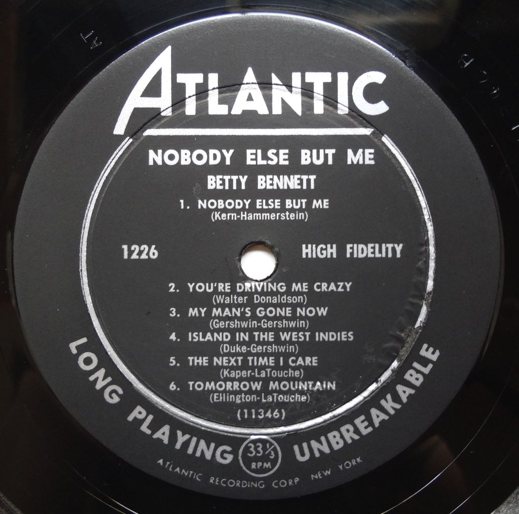 「nobody else but me」ベティ・ベネット LPレコード nobody else but me」ベティ・ベネット LPレコード BETTY