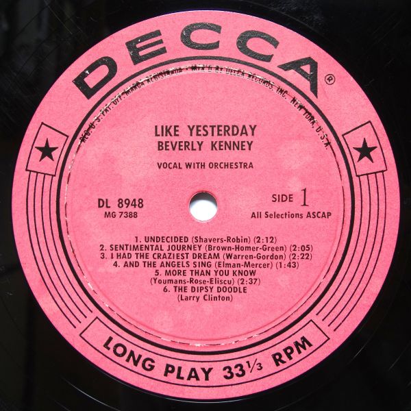 BEVERLY / KENNEY & KELLY : original-jazzville/jojoのブログ