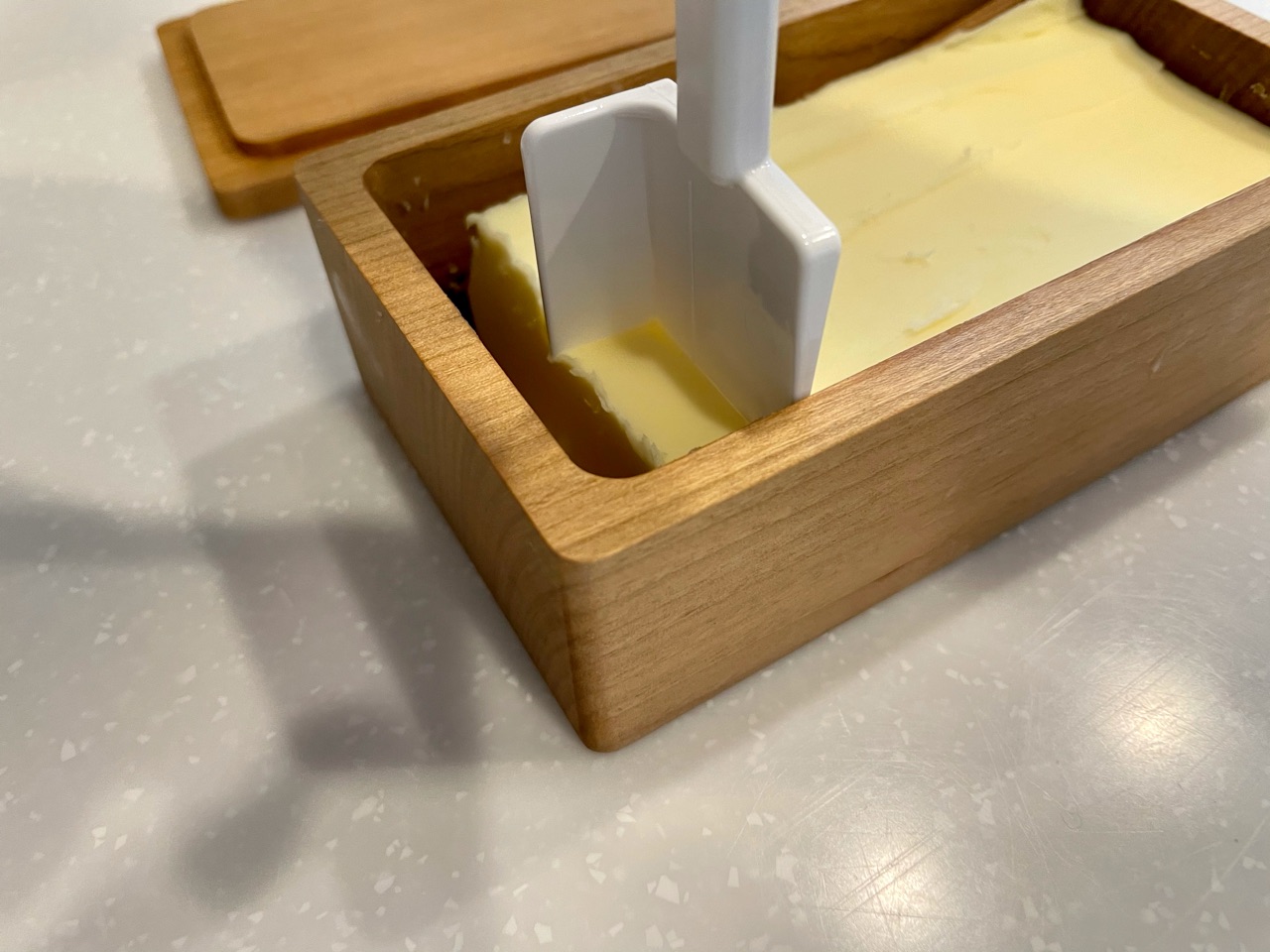 ➕10cm 三谷龍二さん 山桜 バターケース 未使用品 三谷龍二さん バターケース（バターナイフなし）山桜 ➕10cm