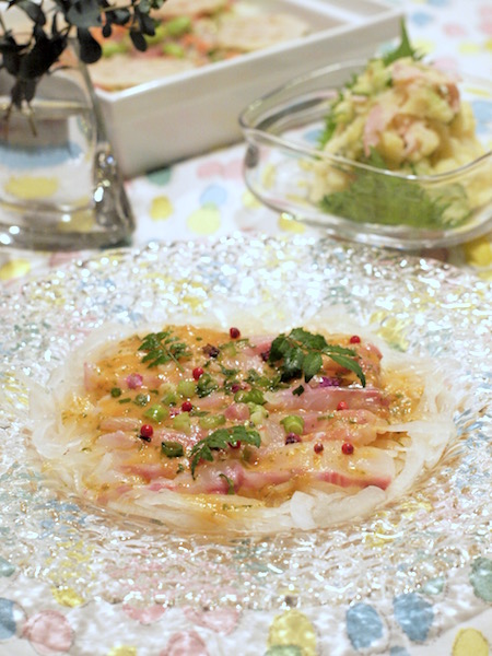 チョップドちらし寿司 石鯛のカルパッチョ ポテトサラダで孝太郎の酢三昧の夜ごはん おうちごはんとおかしとねこ Powered By ライブドアブログ