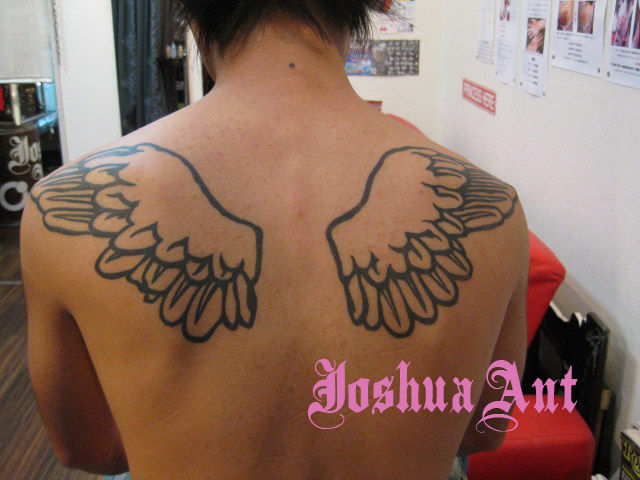 健康診断なので背中の翼のタトゥーを特殊メイクで隠す Body Custom ジョシュアアント