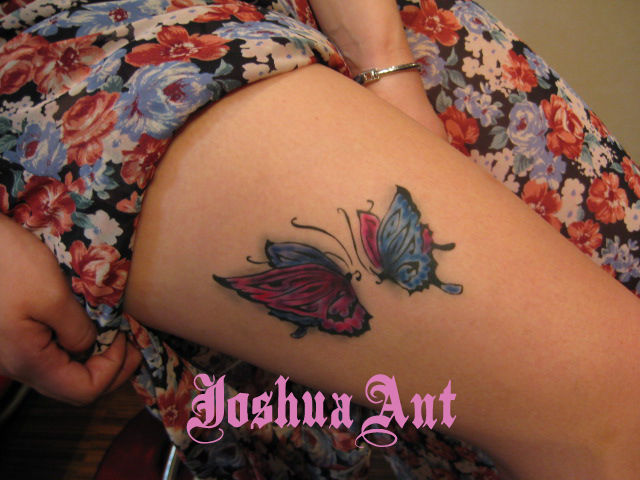 Sidの明希の蝶のタトゥーを太ももにボディーアート Body Custom ジョシュアアント