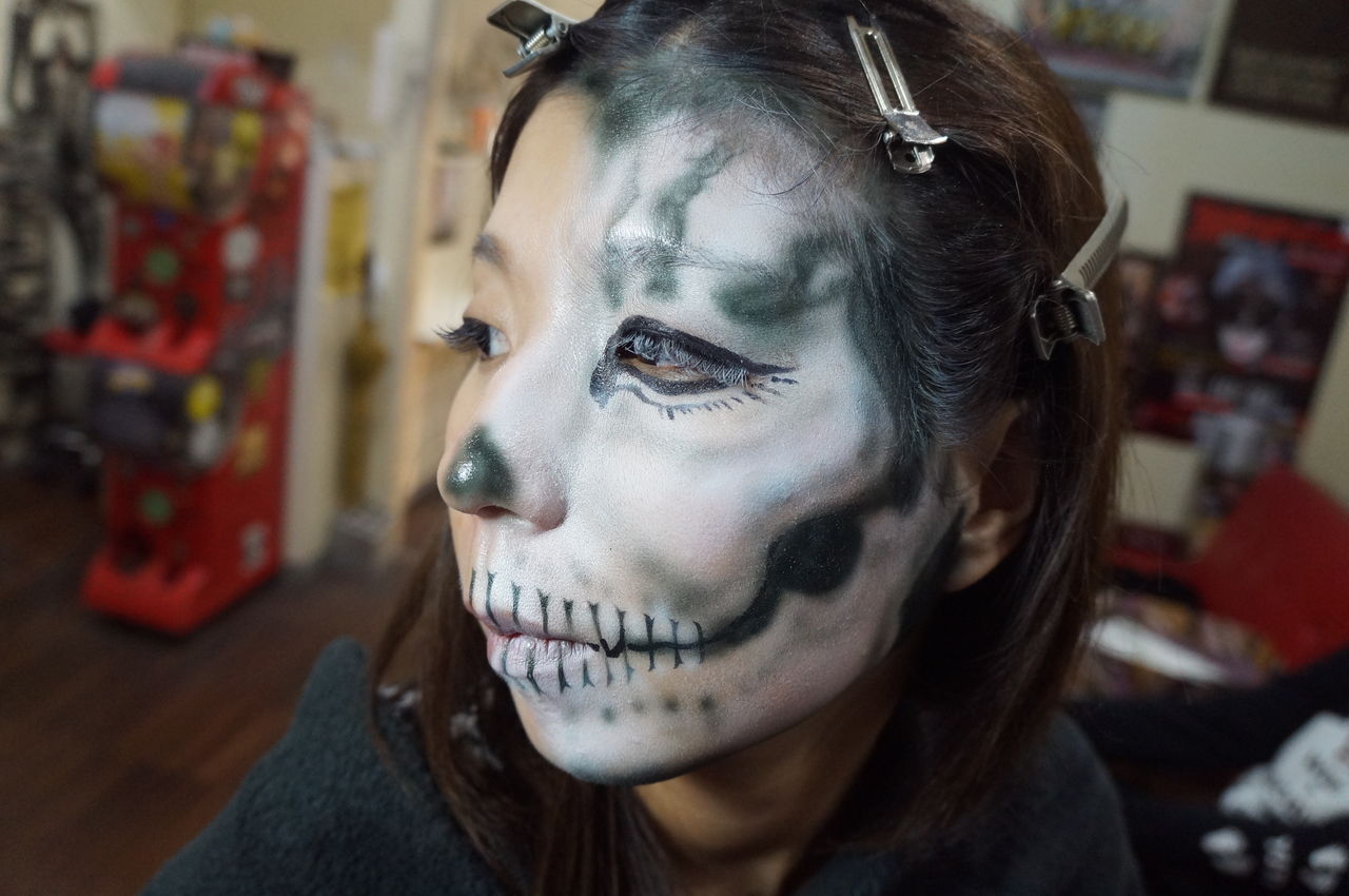 ハロウィン用スカルキャットフェイスペイントメイク Body Custom ジョシュアアント