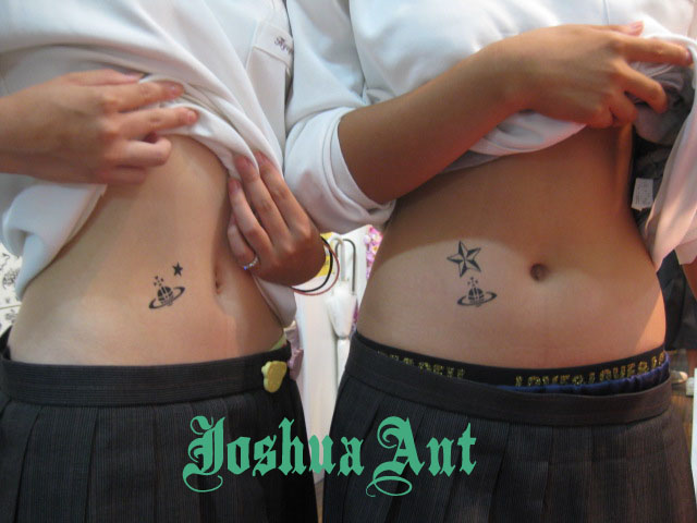 お腹にビビアンおそろでボディーアートなjk Body Custom ジョシュアアント