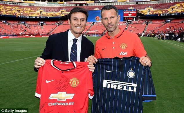 ◆ギネス杯◆ManUtd✕Inter　試合前にサネッティ副会長とギグスがいい雰囲気でユニフォーム交換！