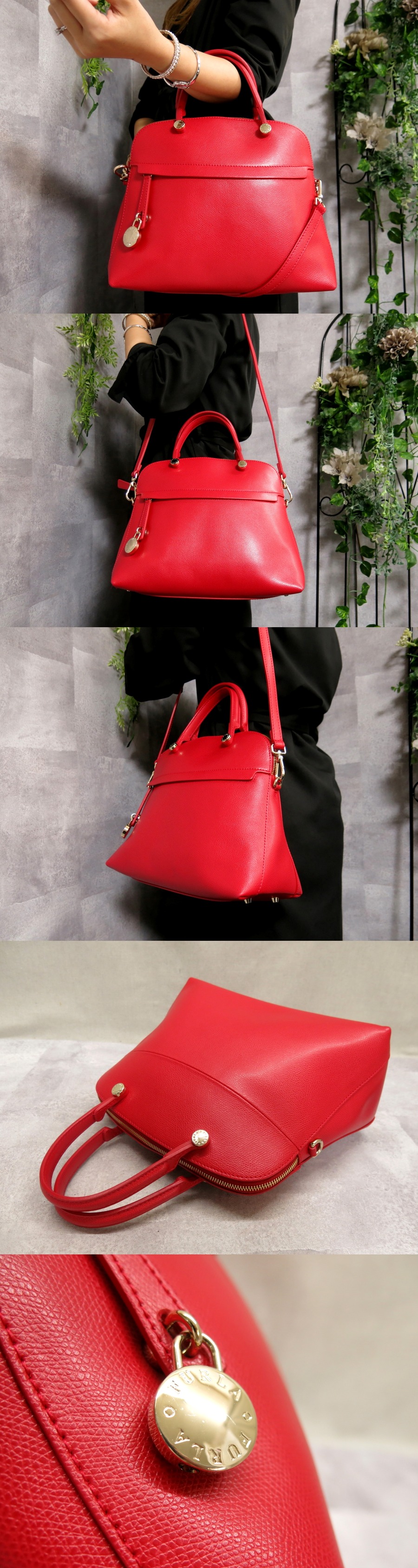 Rakuten 超美品 新品同様 FURLA フルラ パイパー レザー 本革 2way
