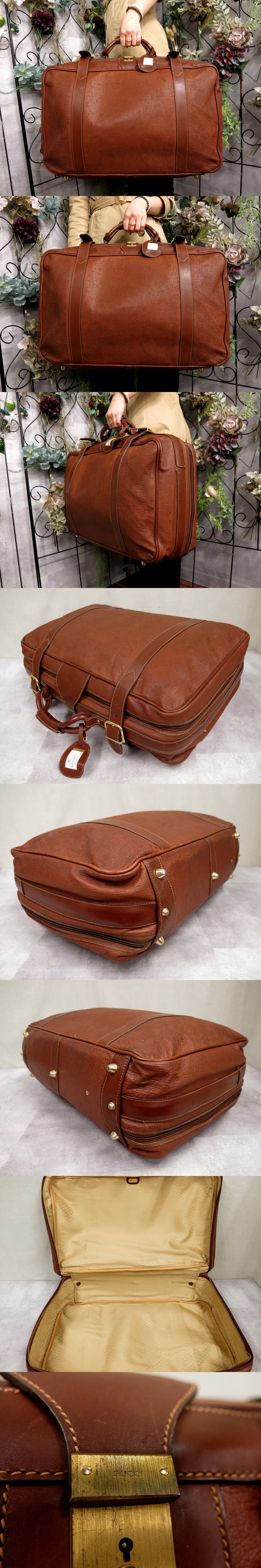 超美品○GUCCI オールド グッチ○カーフ レザー 本革○ボストン