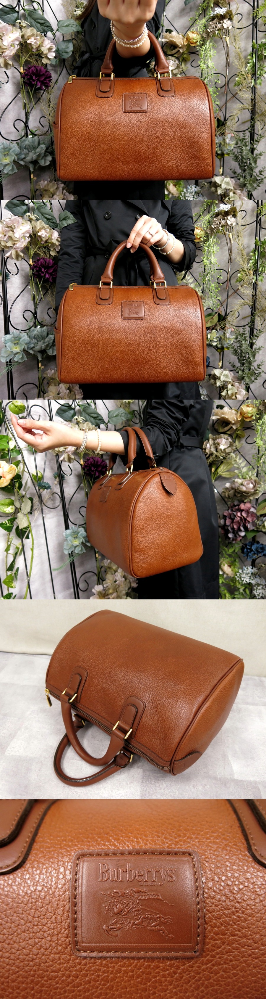 ○超美品○BURBERRY バーバリー○ロゴ型押し○内ノバチェック○カーフ