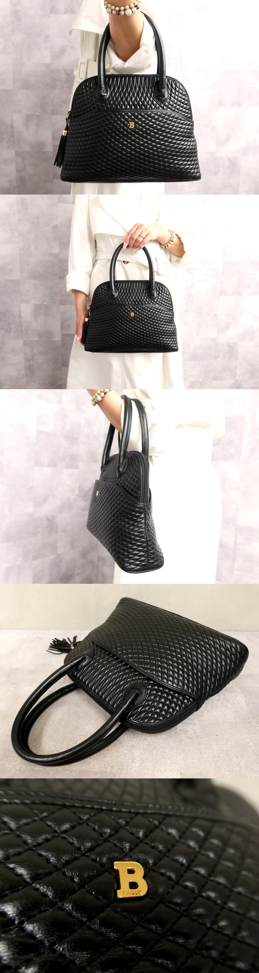 キルティング バリー ショルダーバッグ BALLY ブラウン 焦げ茶色 美品 