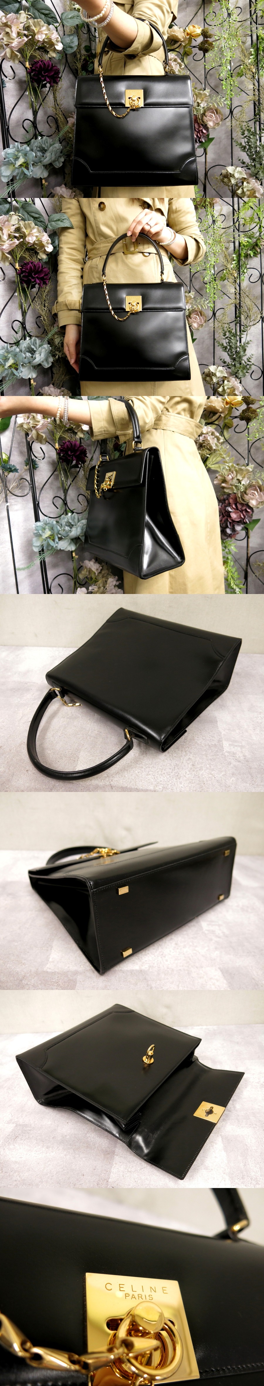 1円 CELINE セリーヌ ヴィンテージ レザー ガンチーニ金具 ワン 1円 CELINE セリーヌ ヴィンテージ レザー ガンチーニ金具 ワン