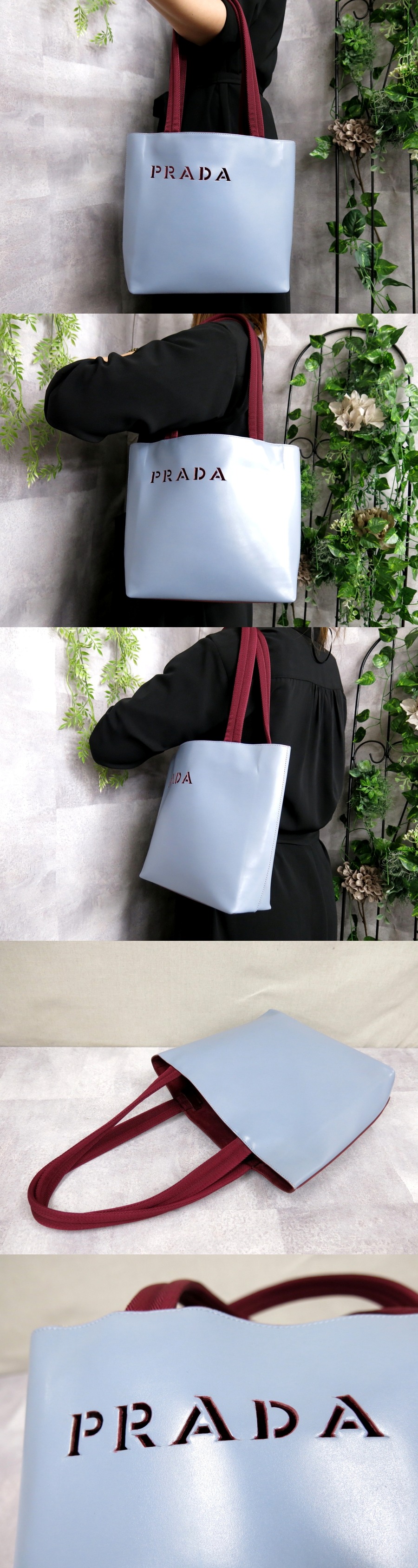 ○超美品○PRADA プラダ○パンチングロゴ○カーフ レザー 本革○トート