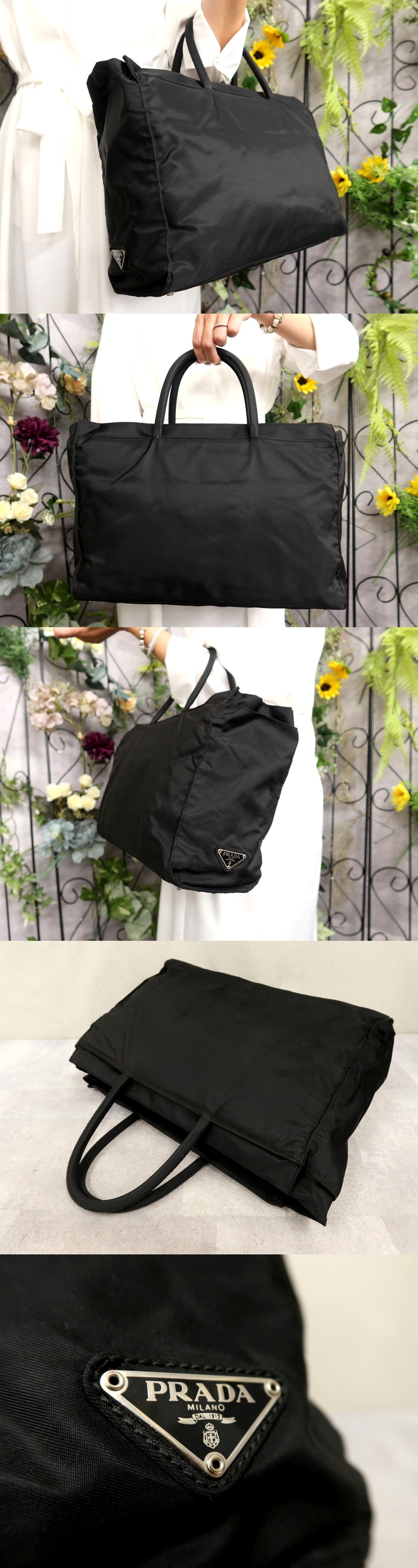 ○超美品○PRADA プラダ○三角ロゴプレート○ポコノ ナイロン○トート