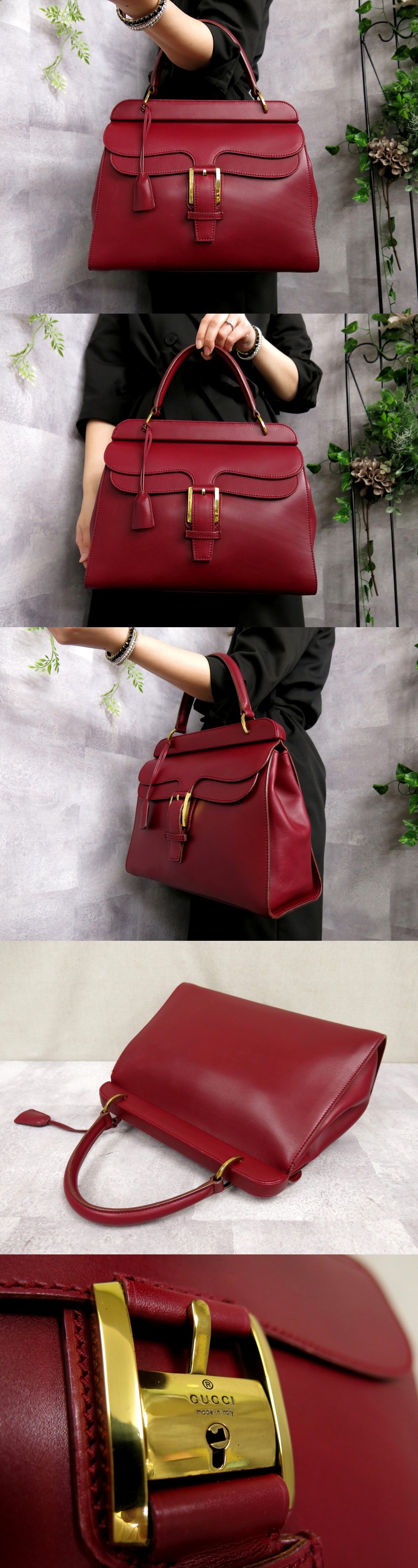 カーフ レザー ○超美品○GUCCI グッチ GUCCI オールド ロゴ型