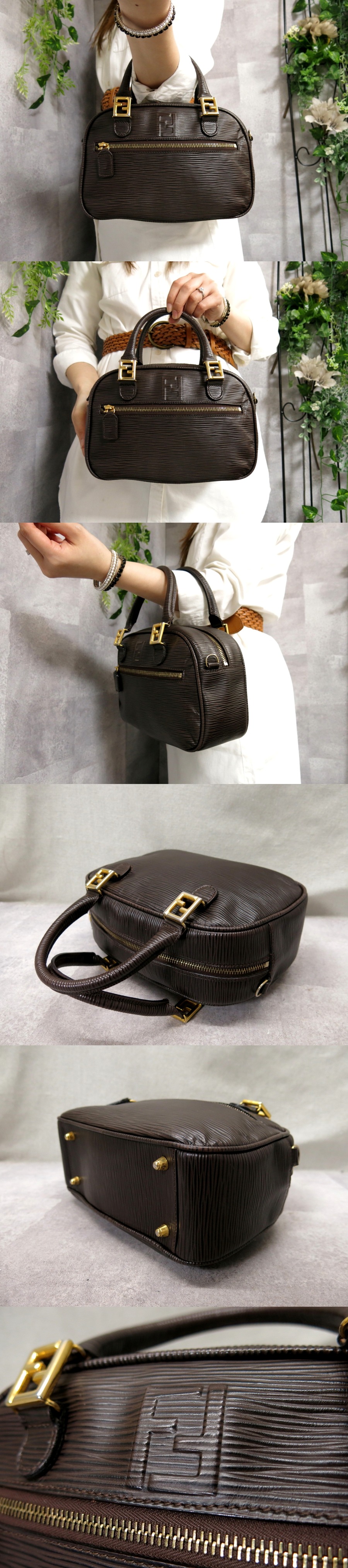 仙7 【1円スタート】FENDI フェンディ ffロゴ ハンドバッグ 手持ち