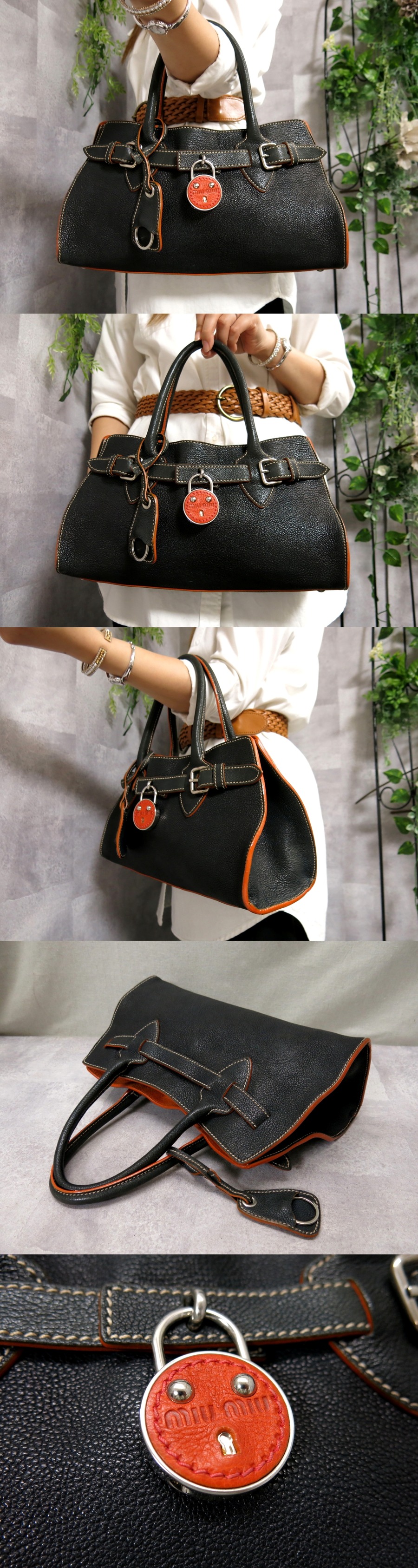 ○超美品○miu miu ミュウミュウ○アーカイブ○カーフ レザー 本革