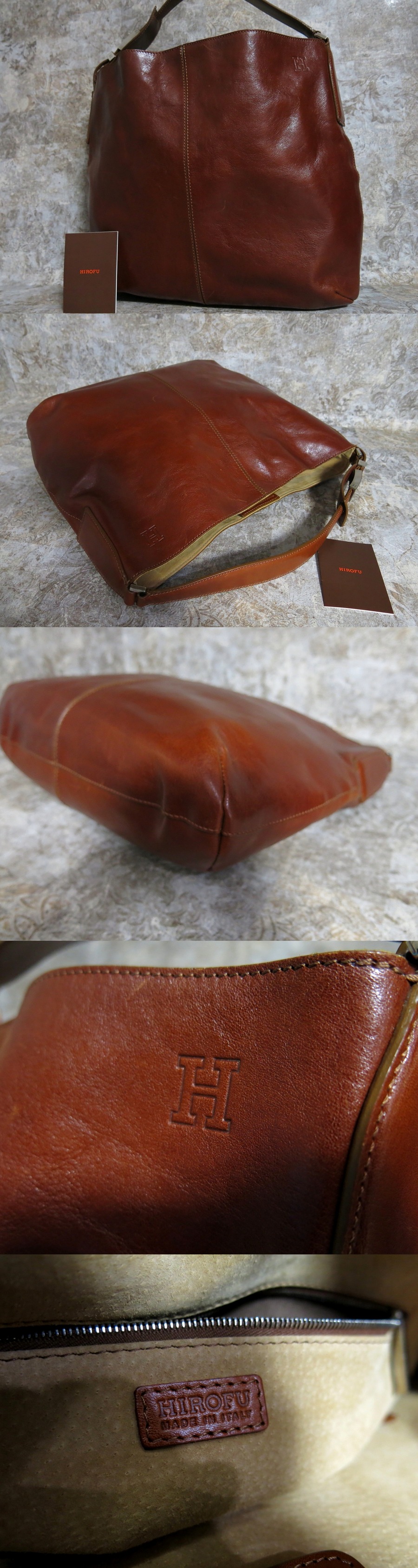 □超美品□HIROFU ヒロフ□メンズ□カーフ レザー 本革□ショルダー