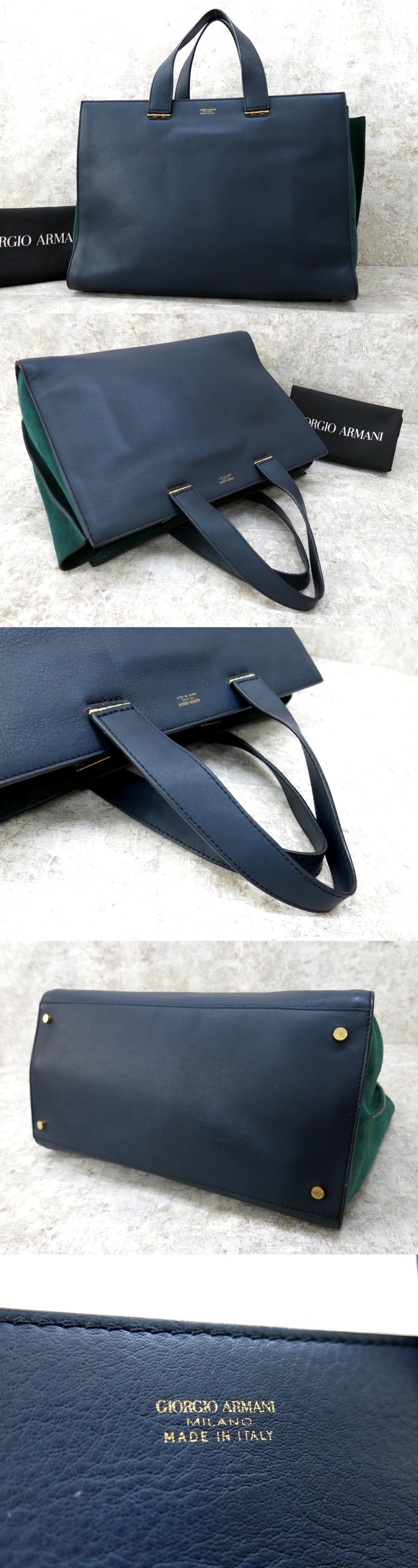 □極美品□GIORGIO ARMANI ジョルジオ アルマーニ□メンズ□カーフ 