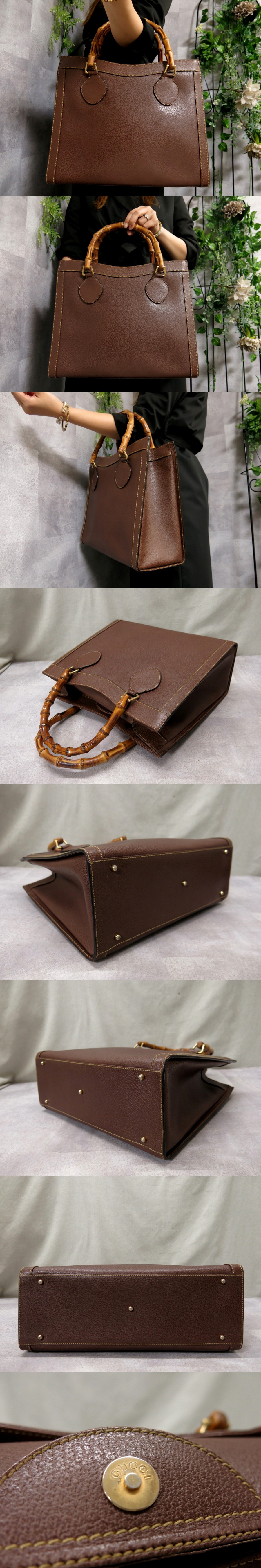 ○超美品○GUCCI グッチ○バンブー○カーフ レザー 本革○トート  