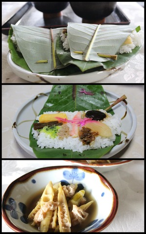 朴葉寿しと破竹