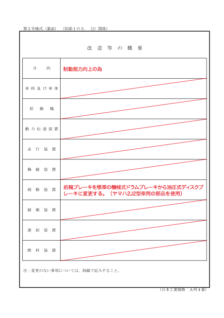 正しい改造自動車届出書の書き方 寺尾順平の常住坐臥 正しい改造自動車届出書の書き方 寺尾順平の常住坐臥