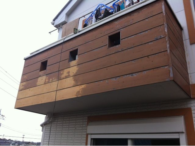 バルコニー外壁のやり直し 海が好き 動物が好き 家の工事も好き