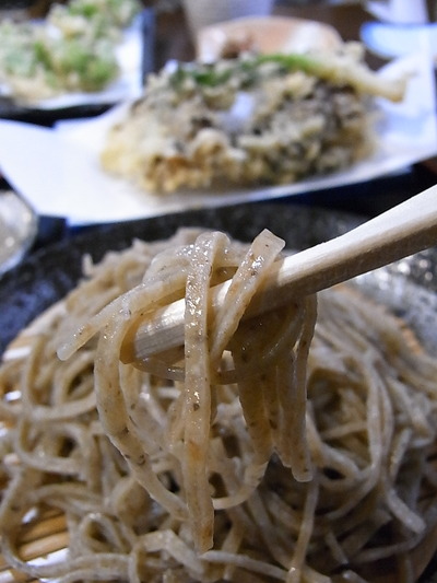10.自家製粉の黒っぽいお蕎麦
