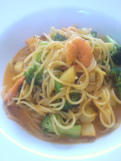 07.トリュフとエビのスパゲッティー1300円