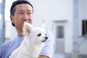 看板職人シャーク忠と看板犬ミル