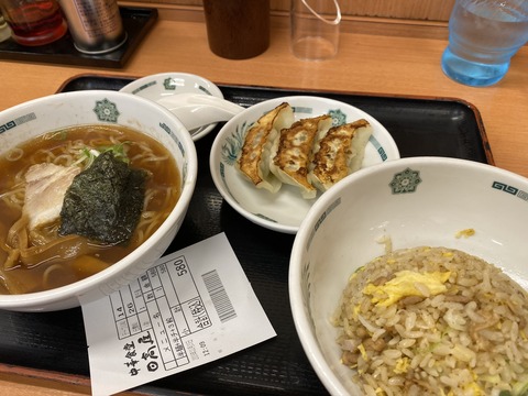 秋雨の日高屋ランチとポークソテーと相鉄線